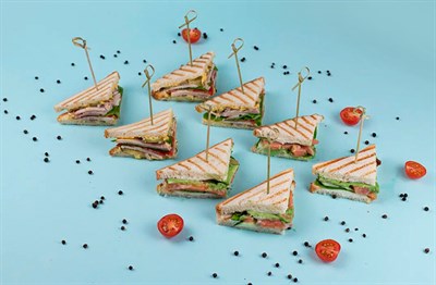 Сет сэндвичи-мини ветчина, лосось 8шт